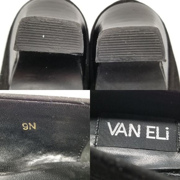 Van Eli Suede Kitten Heel Loafer Chain Sz 9 Narrow - Picture 8 of 8